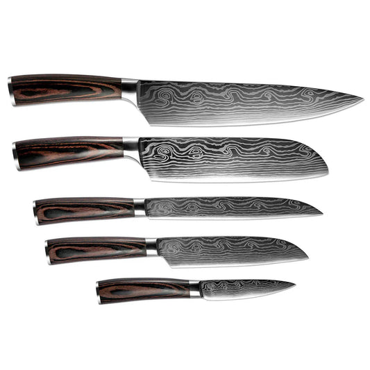 Forged Japanese STEEL Knives 5-piece