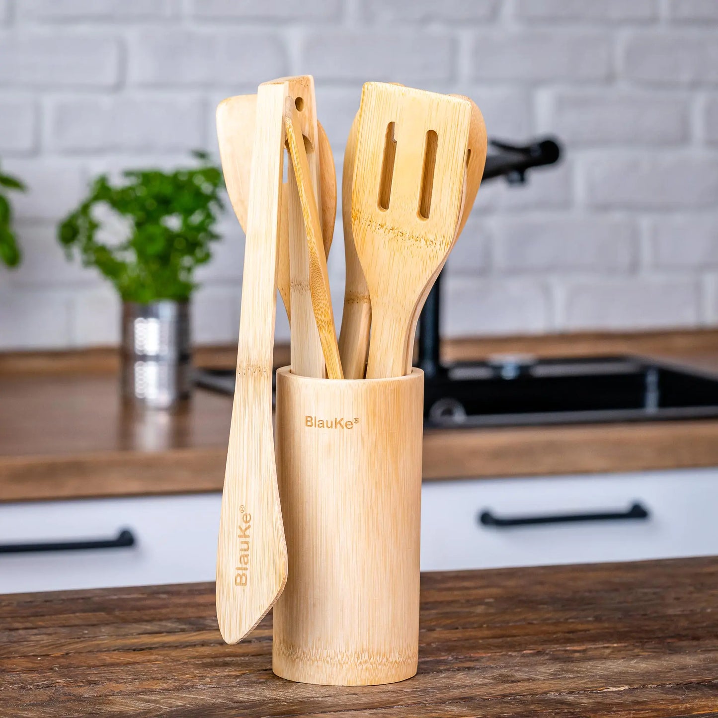 Wooden Kitchen Utensils 8-Piece With